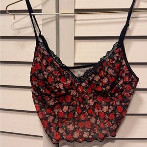 Floral Lace Trim Camisole